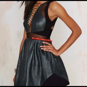 Green cut out Three Floor dress